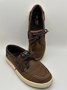 Sperry Top-Sider Cruise Boat Big kid Boys Two-Tone Brown Shoes School Preppy -5M